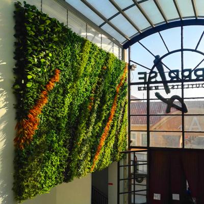 China Indoor Or Outdoor Decoration Store Decoration Plants Green Plastic Vertical Artificial Green Wall for sale