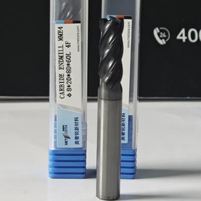 China ZrN recubrimiento MME4 corte de fresado de acero inoxidable 8mm φ8.0x20x8Dx60mm para el mecanizado preciso en venta