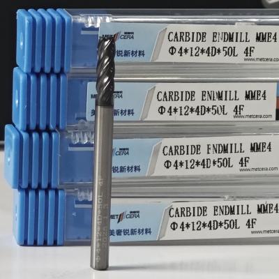 China MME4 Cortador de fresado de acero inoxidable 4mm φ4.0x12x4Dx50mm para el acabado de rugosidad Hardness HRC55-60 en venta