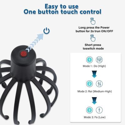 China Lightweight And Compact Octopus Claw Scalp Massager 8 Massage Nodes 3 Massage Modes Portable And Lightweight for sale