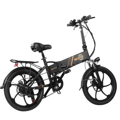 China Aluminum Alloy EU In Stock Dropshipping Bezior M20 20 Inch Folding Speed Electric Moped Battery 7 Motor 10.4ah Motor Bicycle 350W 48V Electric Bike for sale