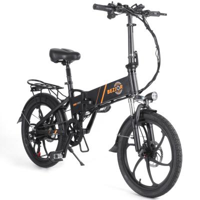 China EU RU 20 Inch BEZIOR M20 350W Aluminum Alloy Folding Electric Bicycle Drop Shipping 48V 10.4ah Battery 2 Seat Adult 7 Speed Moped Electric Bike for sale