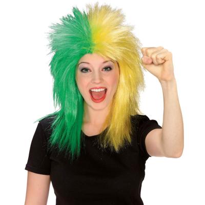 China Afro Wave Soccer Party Defender Team Fans Wig for sale