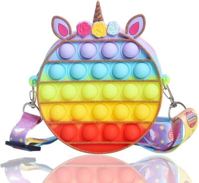 China HUAYI Backpack HUAYI Backpack Christmas Birthday Gift Push Bubble Noise Sensory Toys Noise Purse Noise Maker Shoulder Bag Bubble Noise Maker For Girls for sale