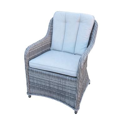 China Modern Outdoor Patio Alum Wicker Rattan Dining Chair With Cushions for sale