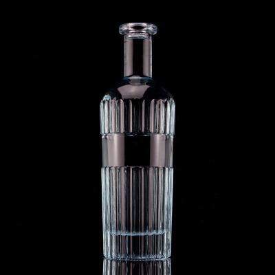Китай Красиво светло-голубой 750 мл 75cl Вертикальные полоски бутылка водки с крышкой из прозрачного стекла продается