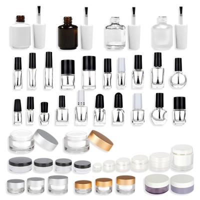 China Empty Dip Powder Cream Glass Cosmetic Jars Gel Nail Polish Bottle Acrylic Plastic Luxury à venda