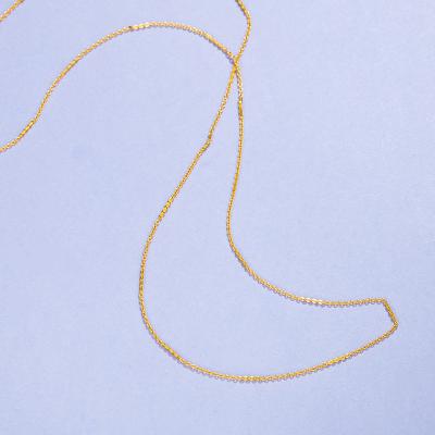 China Manufacturer Jewelry 24K Gold Plated Chains Necklace Fashionable Womaen Mens 50CM Necklace Chain for sale