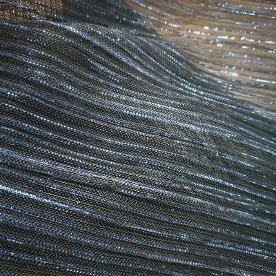 China Memory Lame Dress Fabric Pleated Lurex Knit Fabric for sale