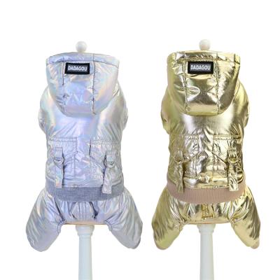 China Sustainable Waterproof Dog Clothes Warm Winter Coat Jacket Apparel Pet Clothes Four Legs Dog Hoodie for sale