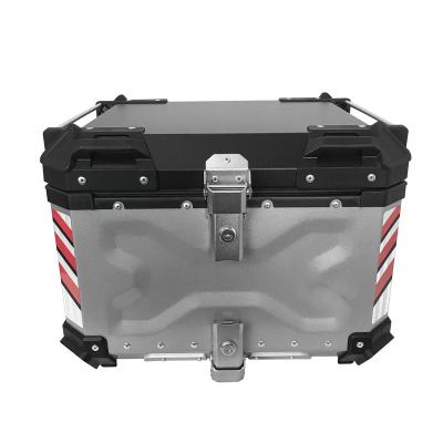 China OHHO 55L x Aluminum Alloy Design Motorcycle Silver Waterproof Compressive Trunk Tail Top Box for sale