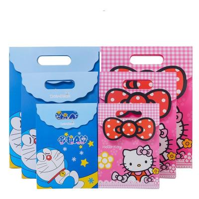 China Eco-Friendly Custom Printed Doraemon and Kitt Cat Paper Bags for Children's Day for sale