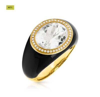 China Mikro-Einsatz 18K Goldplattiert Blau Topaz Emaille Mode Frauen Messing Ringe zu verkaufen