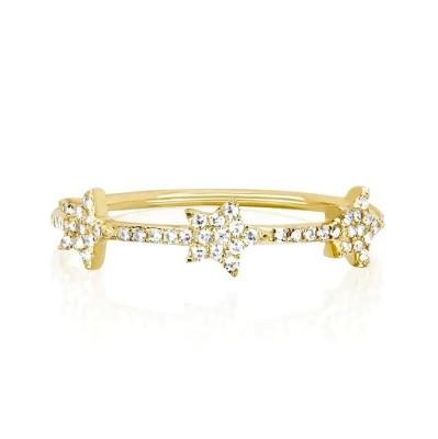 中国 18K 金 金銀 チェンジスター 女性のための指輪 マイクロパブセット 認定 販売のため