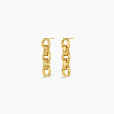 China 18K Gold Drop Dangle Chain Earrings Rhodium Plated Thick Chain Earrings for sale
