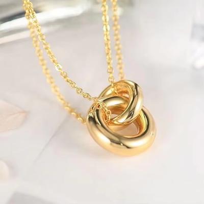China Exquisite Runde Halskette, 14k Goldplattiert 925 Sterling Silber Verriegelung Runde Halskette für Frauen, Matte Halskette zu verkaufen