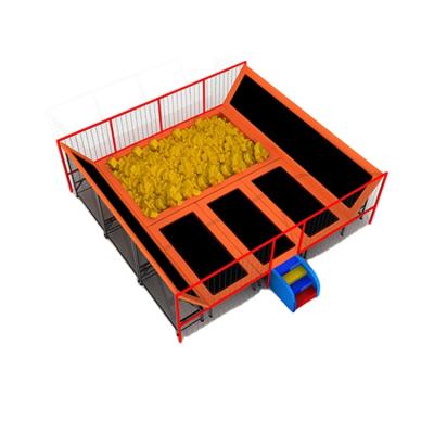 China With Protective Small Net Rectangular Foam Pit Custom Indoor Trampoline, Amusement Park Jumping Trampoline for sale