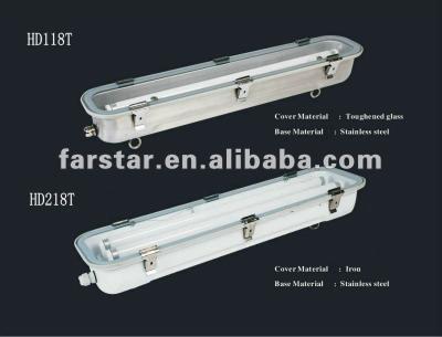 China Stainless Steel T8 Fluorescent Light Fixtures With LED Tubes CE EMC Approved for sale