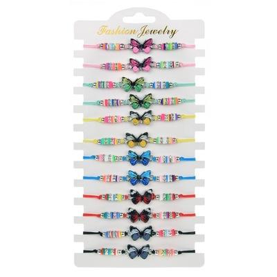 China 12pcs/set Hotsales 2021 Fashion Trendy Kids Girls Jewelry Set Lovely Butterfly Bracelets Set Starfish Colorful Butterfly Boho Animal Bracelet for sale