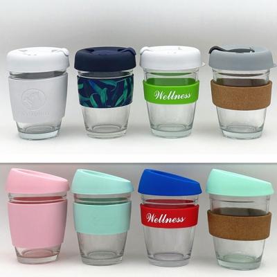 China Factory wholesale viable brand new design silicone anti-scalding American glass coffee mug for sale