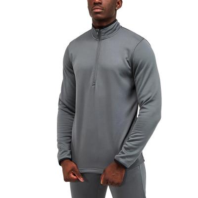 China Customize Logo Lightweight 100% Polyester Long Sleeve Half Zip Design T Shirts Men Sportswear for sale