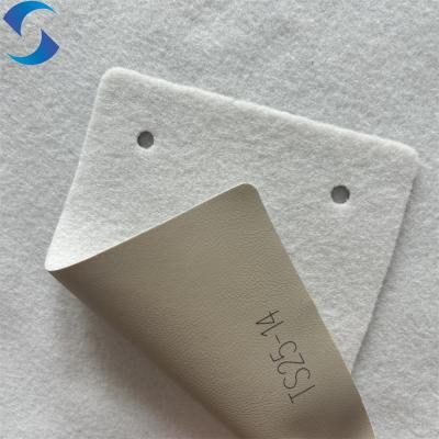China 100% de lã de poliéster com apoio de couro falso Pvc 140/160 largura padrão de cor personalizável 1,3 mm espessura sustentável à venda