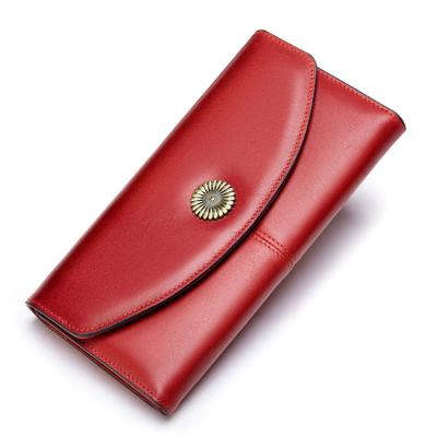 China Waterproof In Current HOT Sales Women Purses 2021 Vegan Genuine Leather Leather Purses For Women Wallet for sale