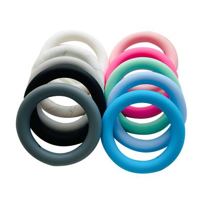 China Soft Toy BPA Free Food Grade Silicone Teething Ring 65mm Silicone Beads Baby Charm Teether Necklace Pacifier Making Jewelry for sale