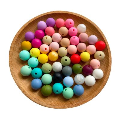 China Soft Toy Wholesale BPA Free 9mm Silicone Loose Teether Beads Baby Teether Chew DIY Jewelry Necklace Making for sale