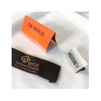 China Washable Custom Woven Label Brand Clothing Patch Etiquetas Tejidas Luxury Garment Tags Woven T-shirt Labels for sale