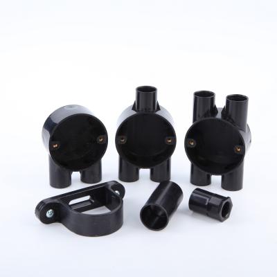 China Trunkings Cirkeldoos van Koppelings de Elektropvc met Basis 38mm 32mm van de Messingsschroef Te koop