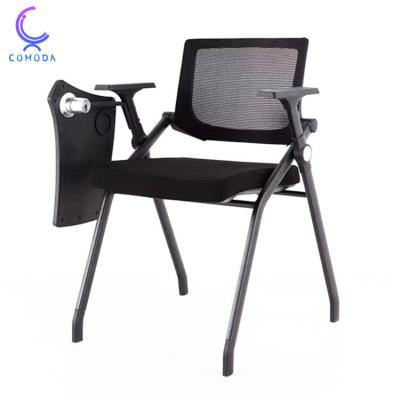 China COMODA Conference Swivel Folding Executive Stacking Chair Without Wheels Forming Room Chair With Notebook Best Office Chair for sale