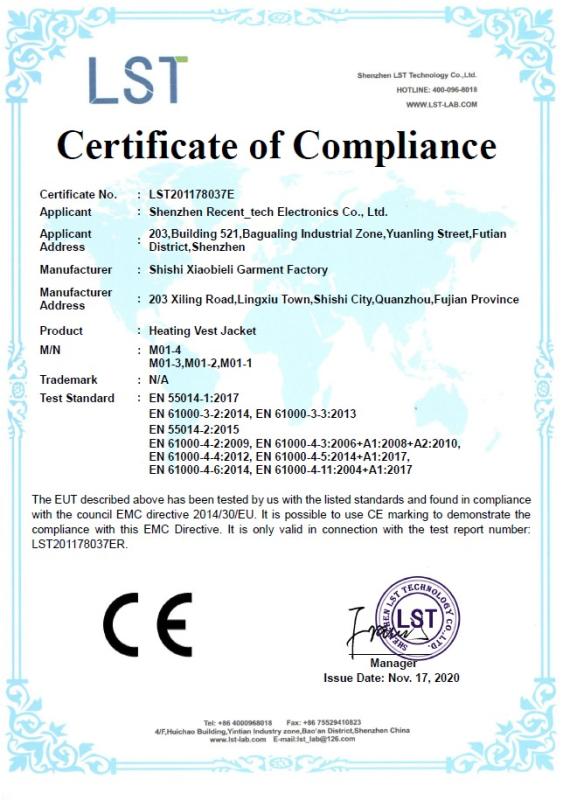 CE - Shenzhen Recent_tech Electronics Co., Ltd.