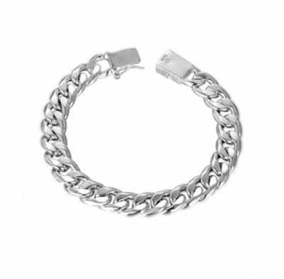 China Punk Type 925 Silver Chain Bracelet Men Square Buckle Bracelet Copper Jewelry Bracelet for sale