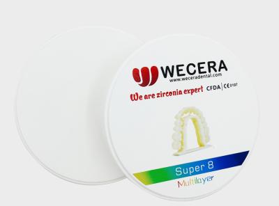 中国 歯科ジルコニア8つの層はCAD CAM多層3Dプロ1200のMpaの強さを妨げる 販売のため