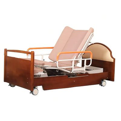 China Multifunctional Electric Rotary Nursing Beds Solid Wood Metal Material Elderly Care Beds for sale