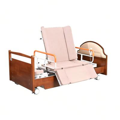 China Multifunctional Steel Wooden Electric Rotating Bed Medical Equipment For Elderly Home Care for sale