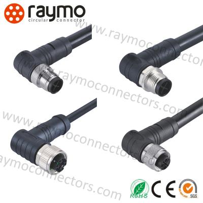 中国 肘のアクチュエーターのための円の防水コネクター8 Pin M12の直角のコネクター 販売のため