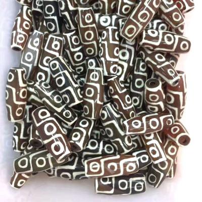 China Tibetan Color Changing Agate Dzi Evil Eye Drum Beads Drum Shape For Jewelry Making for sale