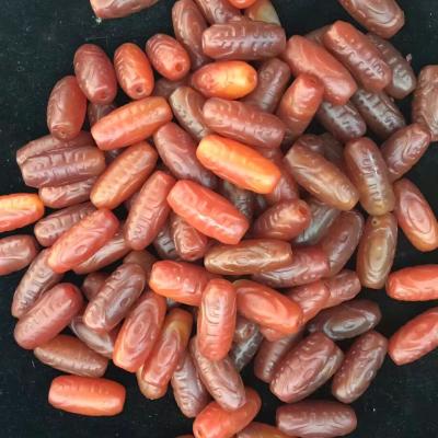 China Crystal Hot Selling Agate Red Color Elegant Natural Old Silkworm Chrysalis Shape Bead Loose Agate Jewelry for sale