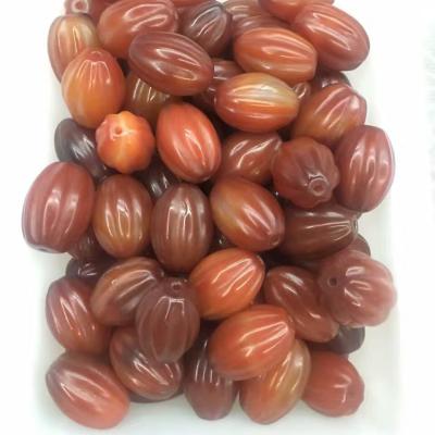 China Crystal Beautiful beads silkworm pupae form long column barrel of old agate around loose beads for sale