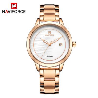 China NAVIFORCE 5008 Brand Watch Rose Gold Watches For Women Quartz Waterproof Ladies Wristwatches Top Clock for sale