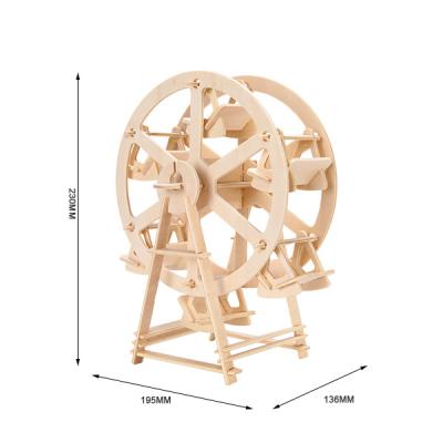 China Cartoon Toy Cotowins Mini Ferris Wheel Model Wooden DIY Items For Kids Best Selling Brain Teaser Jigsaw Puzzles Desk Decor for sale