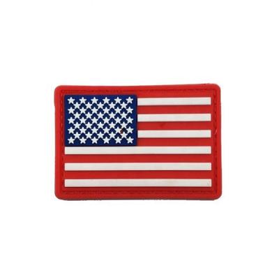 China 3D High Quality Waterproof Type Embossed Style Garment Patch Use Custom 2D USA National Flag PVC Patch for sale