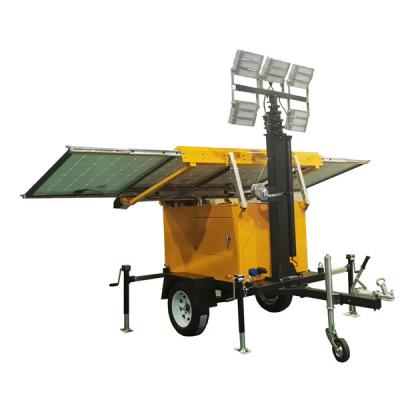 China Torre de iluminação solar móvel confiável com luzes LED de 4*150W à venda
