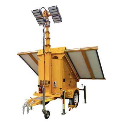 China Torre de luz solar con cuatro paneles solares para iluminación de emergencia en venta