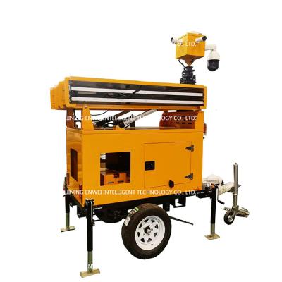 China Mobile Solar Security Camera Trailer Portable Solar CCTV Trailer For Construction Site Monitoring for sale