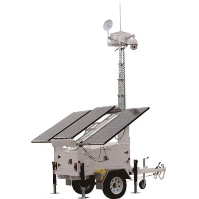 China Draagbare zonne-energie trailer High Definition Camera Zonne-cctv torens voor het toezicht op de wegbouw Te koop