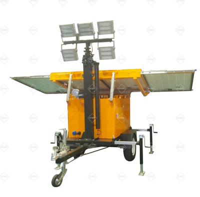 China Solar Floodlight Lighting Trailers With 3*460W Solar Panels For Remote Areas Lighting for sale