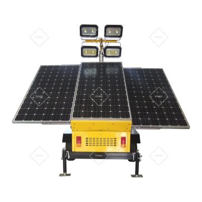China Moving Solar Light Towers With 4*200Ah Gel Battery for Ranch lighting for sale